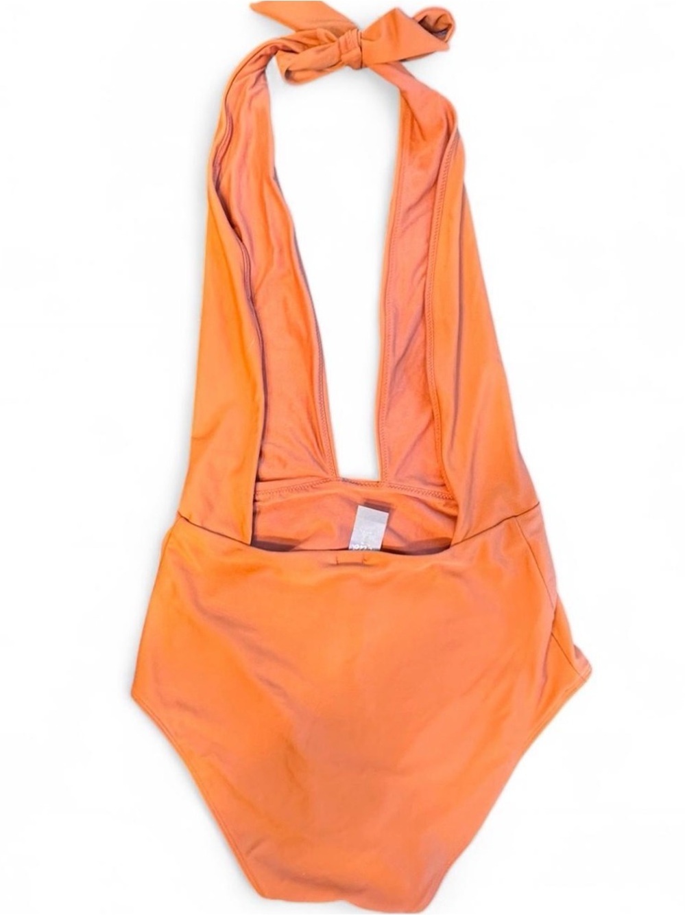 NWT aerie Tie Halter Plunge Neck Orange Size Medium One Piece Swimsuit Womens - Picture 5 of 7